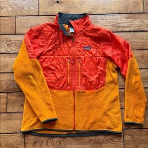 Patagonia Nano Puff Hybrid Jacket Men’s Sz XL Orange Fleece PrimaLoft Full Zip